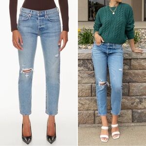 NWT Citizens of Humanity Emerson Slim Boyfriend Distressed Jean Meadow Wash 27